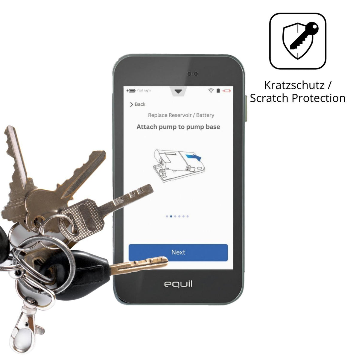 4x Schutzfolie matt für Equil S Patch 300U PDA Dis (4)