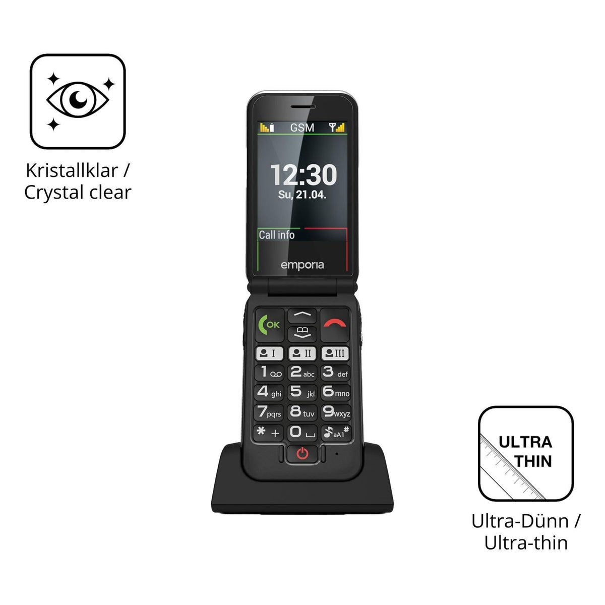 4x Schutzfolie klar für Emporia JOY 2G Display-Sch (5)