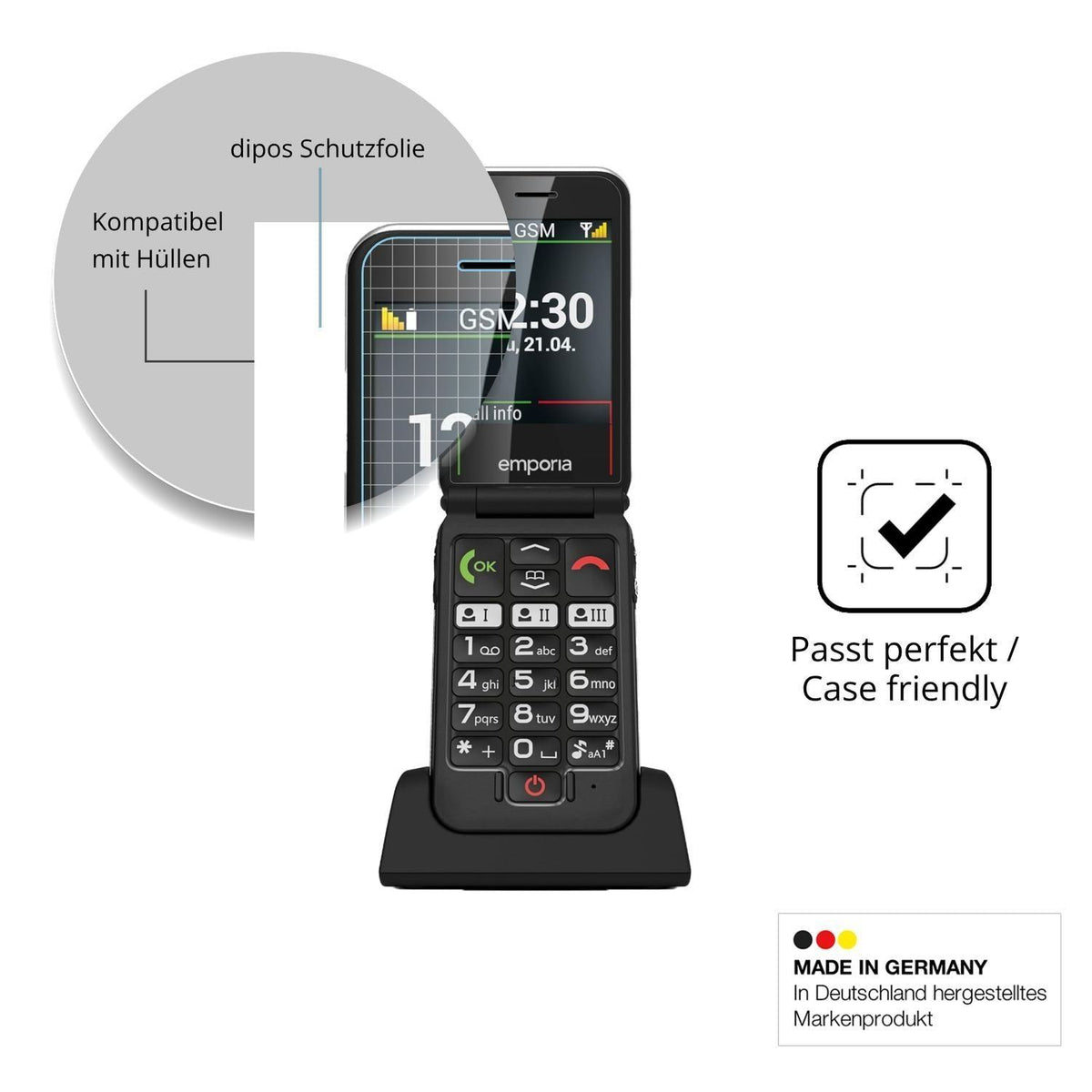 4x Schutzfolie klar für Emporia JOY 2G Display-Sch (6)