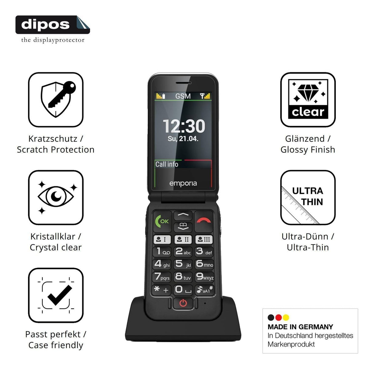 4x Schutzfolie klar für Emporia JOY 2G Display-Sch (7)