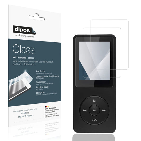 2x 9H Schutzfolie für Poeloisy Q2 MP3-Player Panze (1)