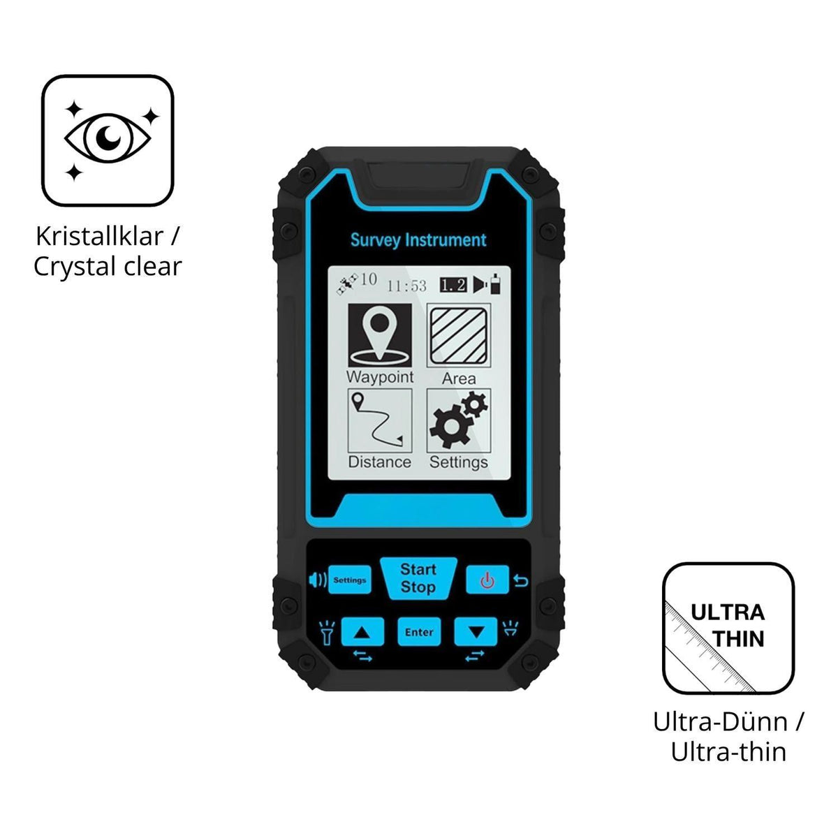2x Schutzfolie klar für Asixxsix GPS Land-messer D (5)