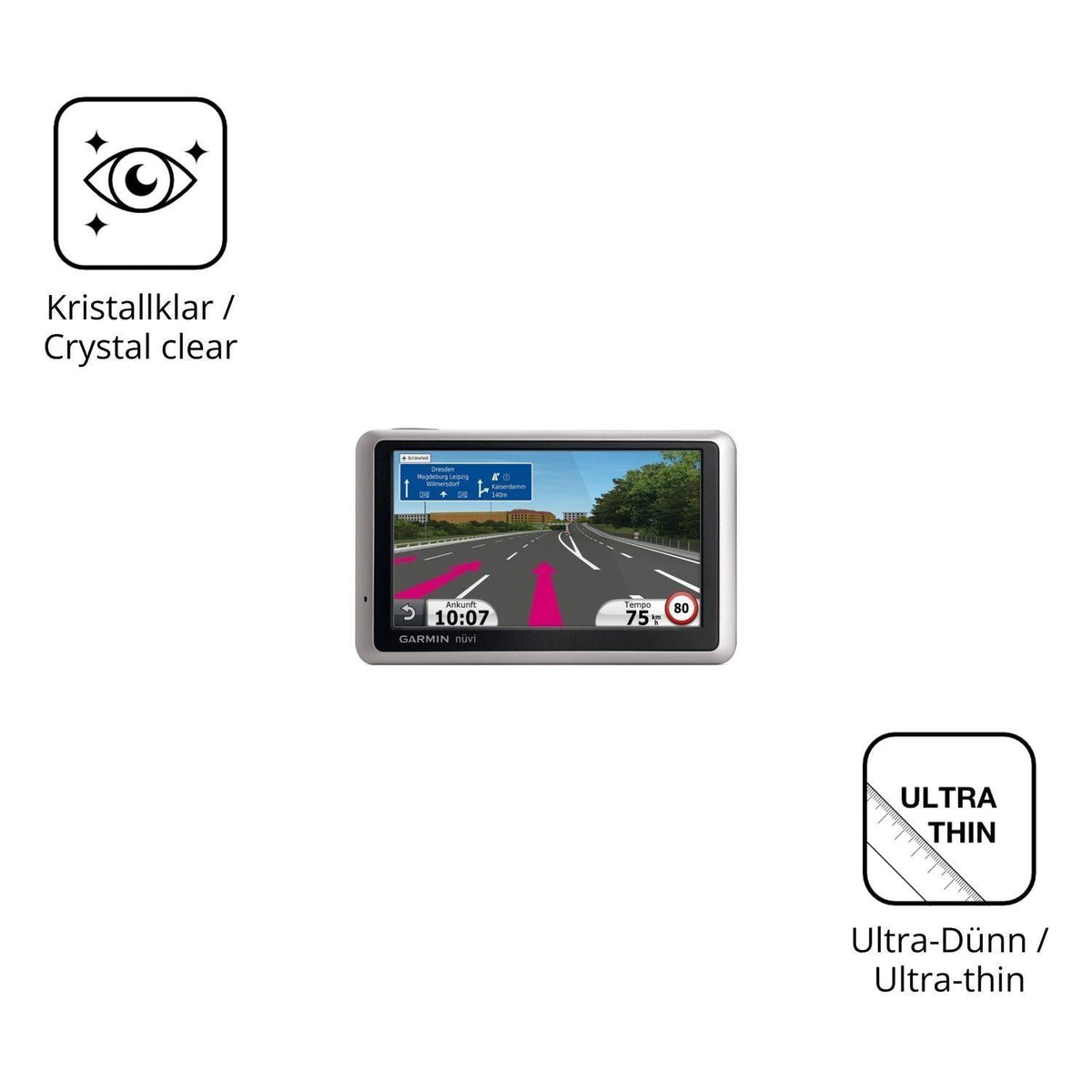 2x Schutzfolie klar für Garmin nüvi 1340T Display- (5)