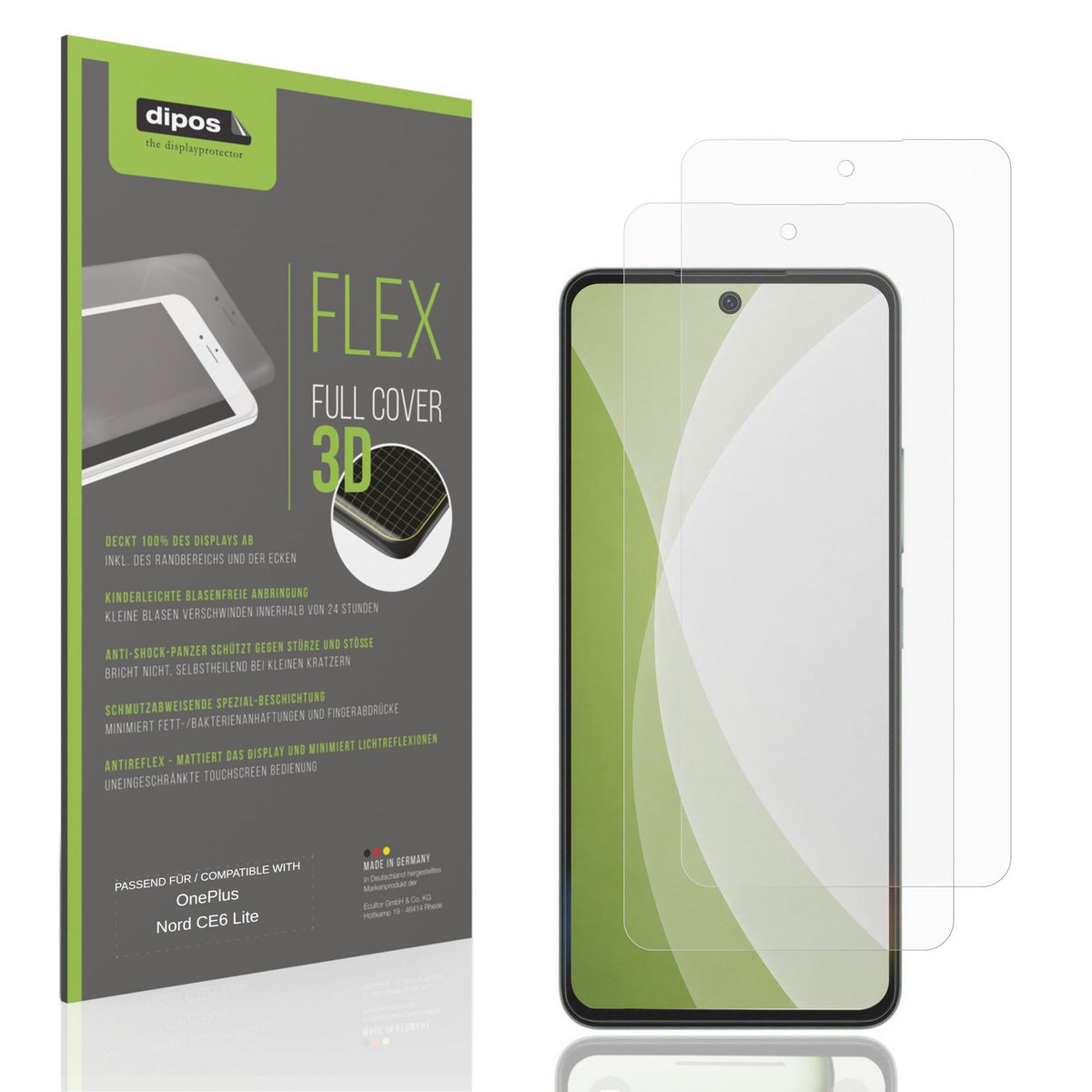 2x Full Cover Schutzfolie matt für OnePlus Nord CE (1)