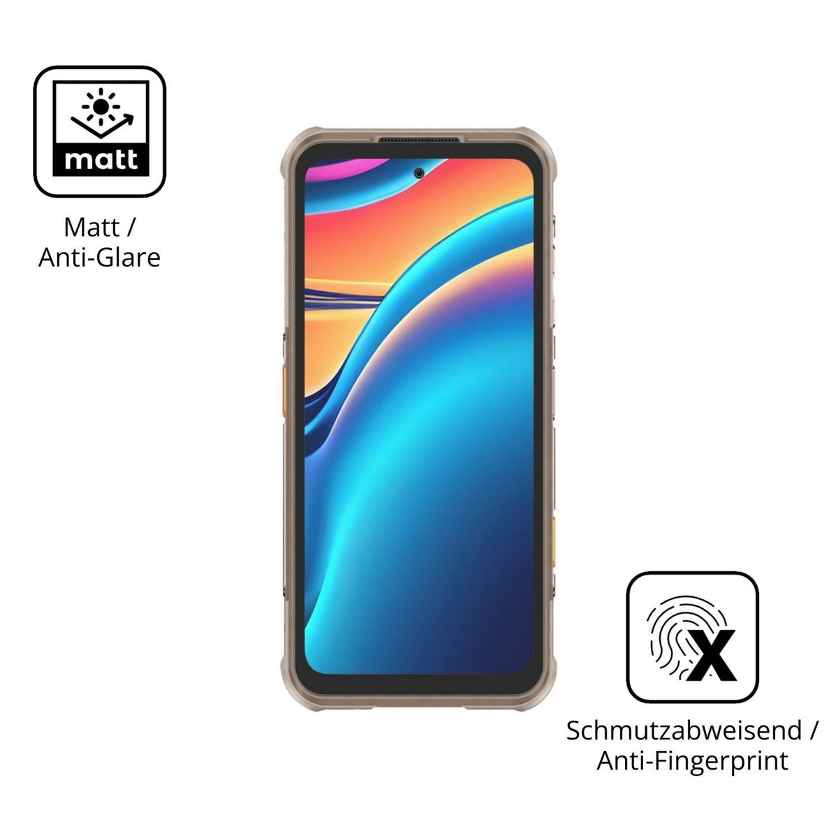 4x Schutzfolie matt für RugOne Xever 8 Display-Sch (5)