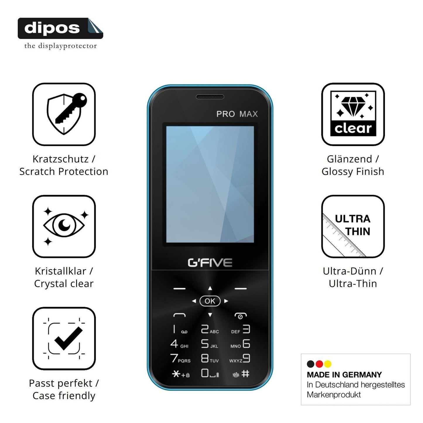 4x Schutzfolie klar für GFive Pro Max Display-Schu (7)