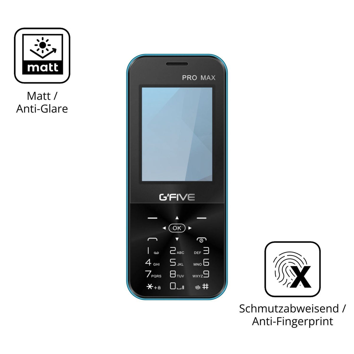 4x Schutzfolie matt für GFive Pro Max Display-Schu (5)