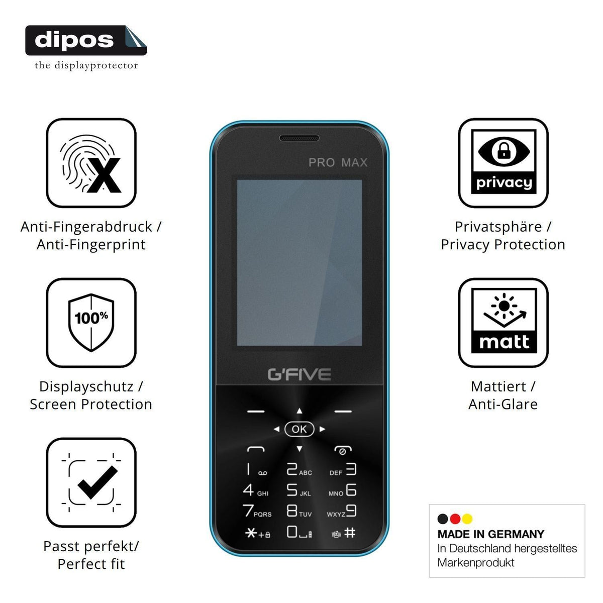 Blickschutzfolie für GFive Pro Max matt Schutzfoli (5)