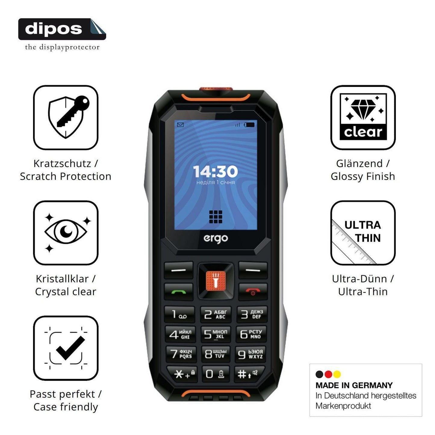 4x Schutzfolie klar für Ergo E182 Display-Schutzfo (7)