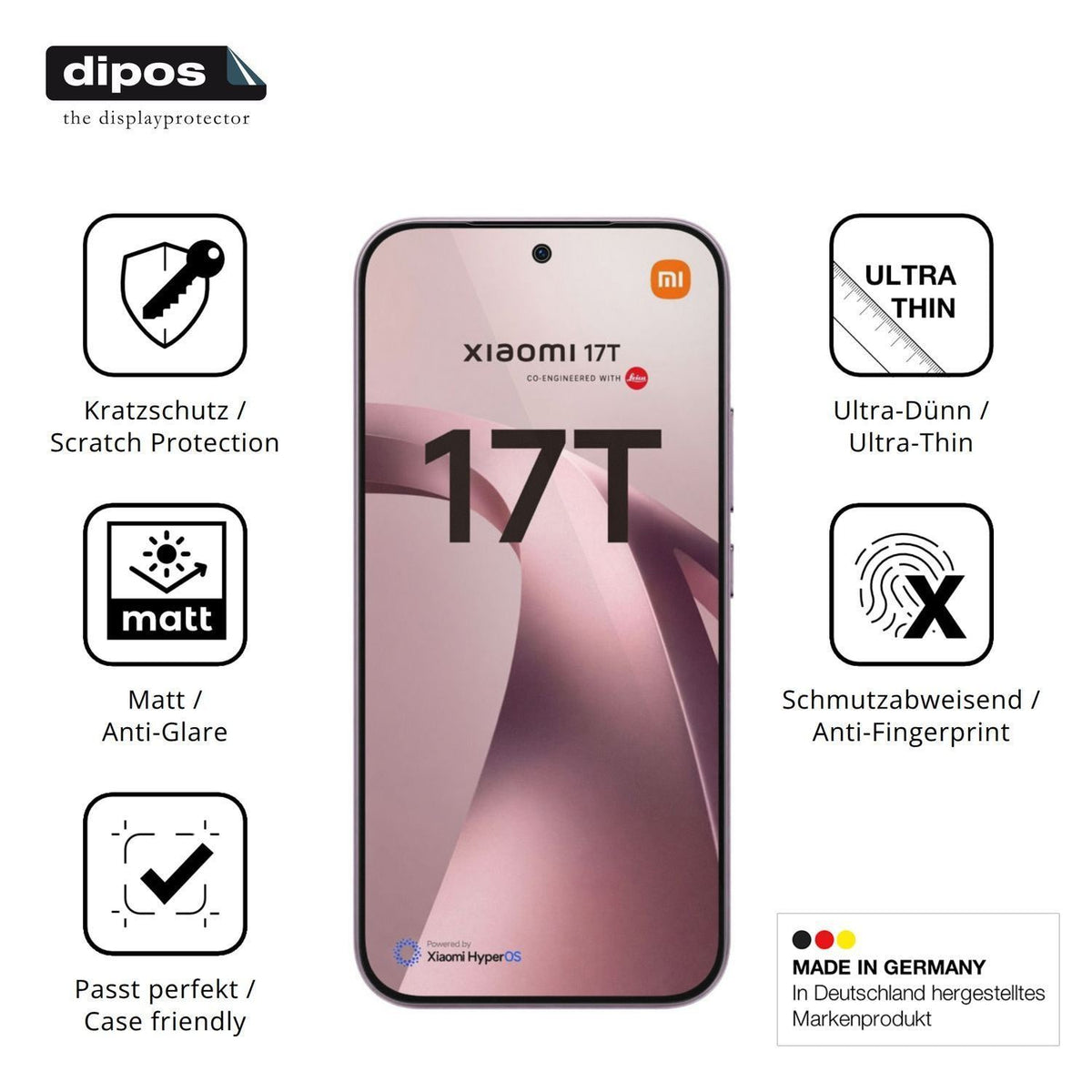 4x Schutzfolie matt für Xiaomi 17T Display-Schutzf (7)