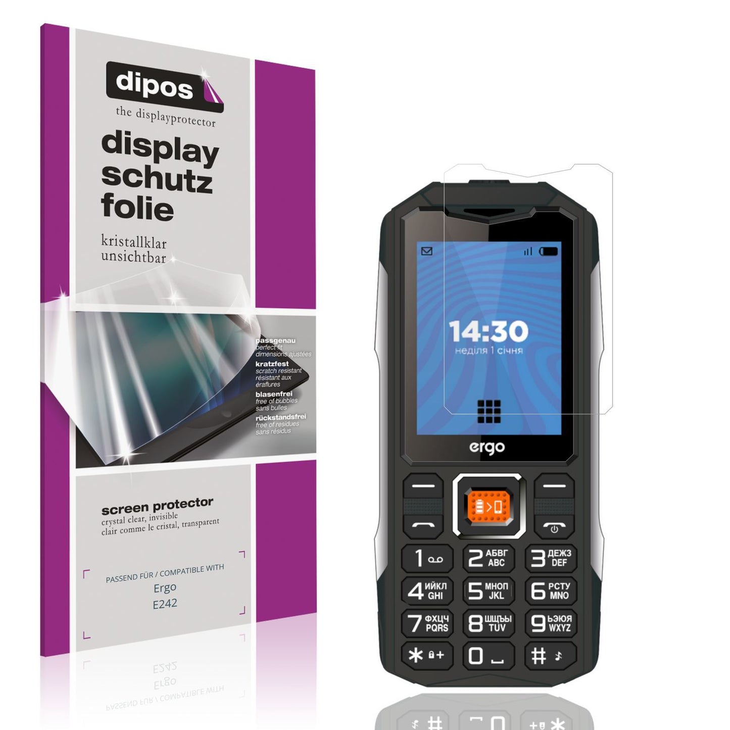 4x Schutzfolie klar für Ergo E242 Display-Schutzfo (1)