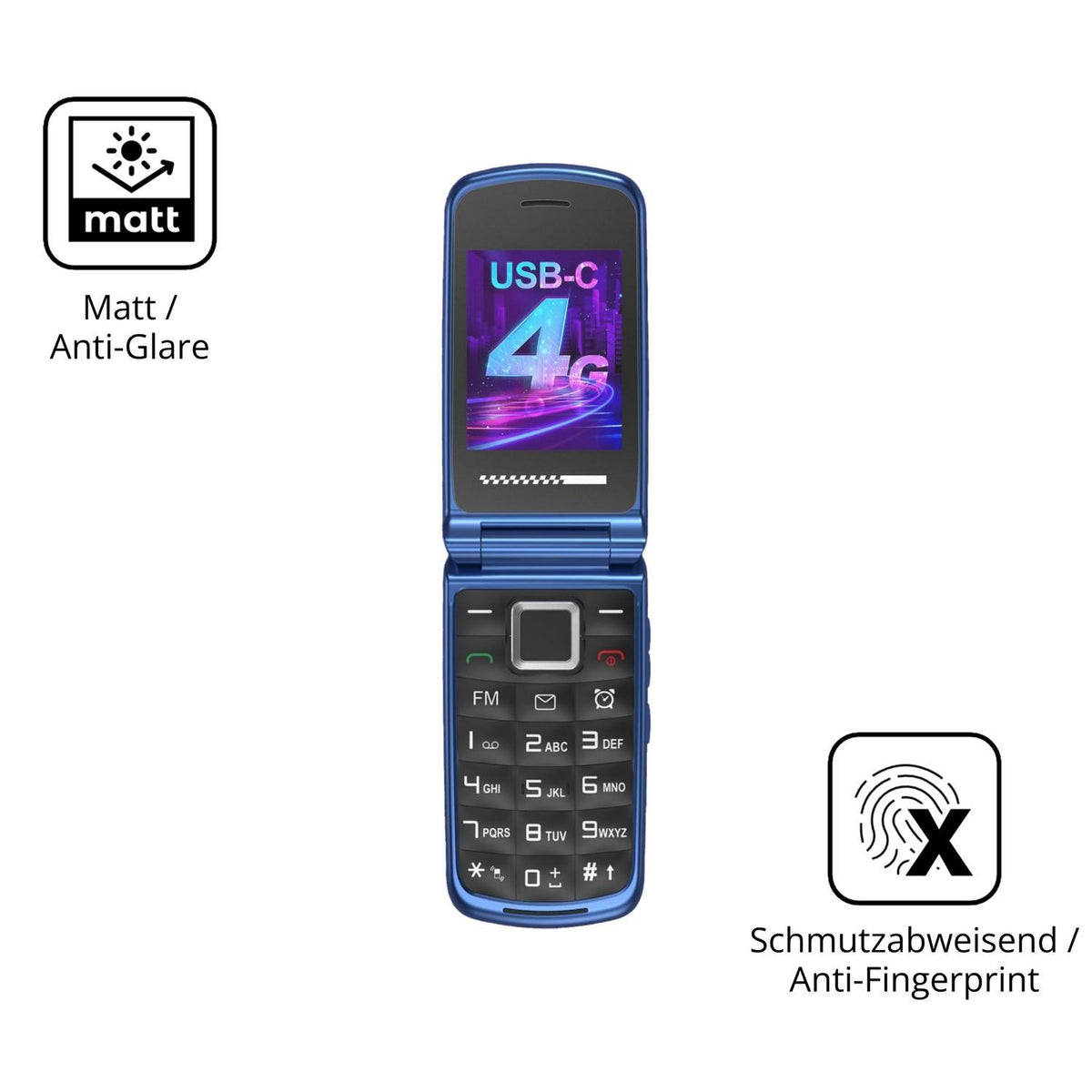 2x 9H Schutzfolie matt für Usteetic T380D Panzerfo (5)