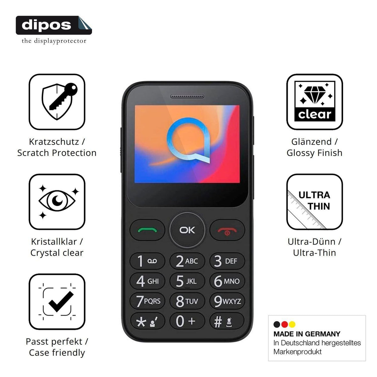 4x Schutzfolie klar für Alcatel 3085 Display-Schut (7)