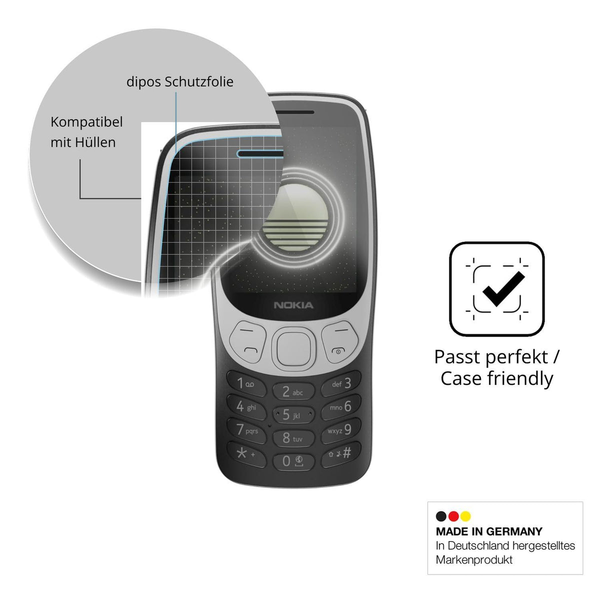 4x Schutzfolie klar für Nokia 3210 4G Display-Schu (6)