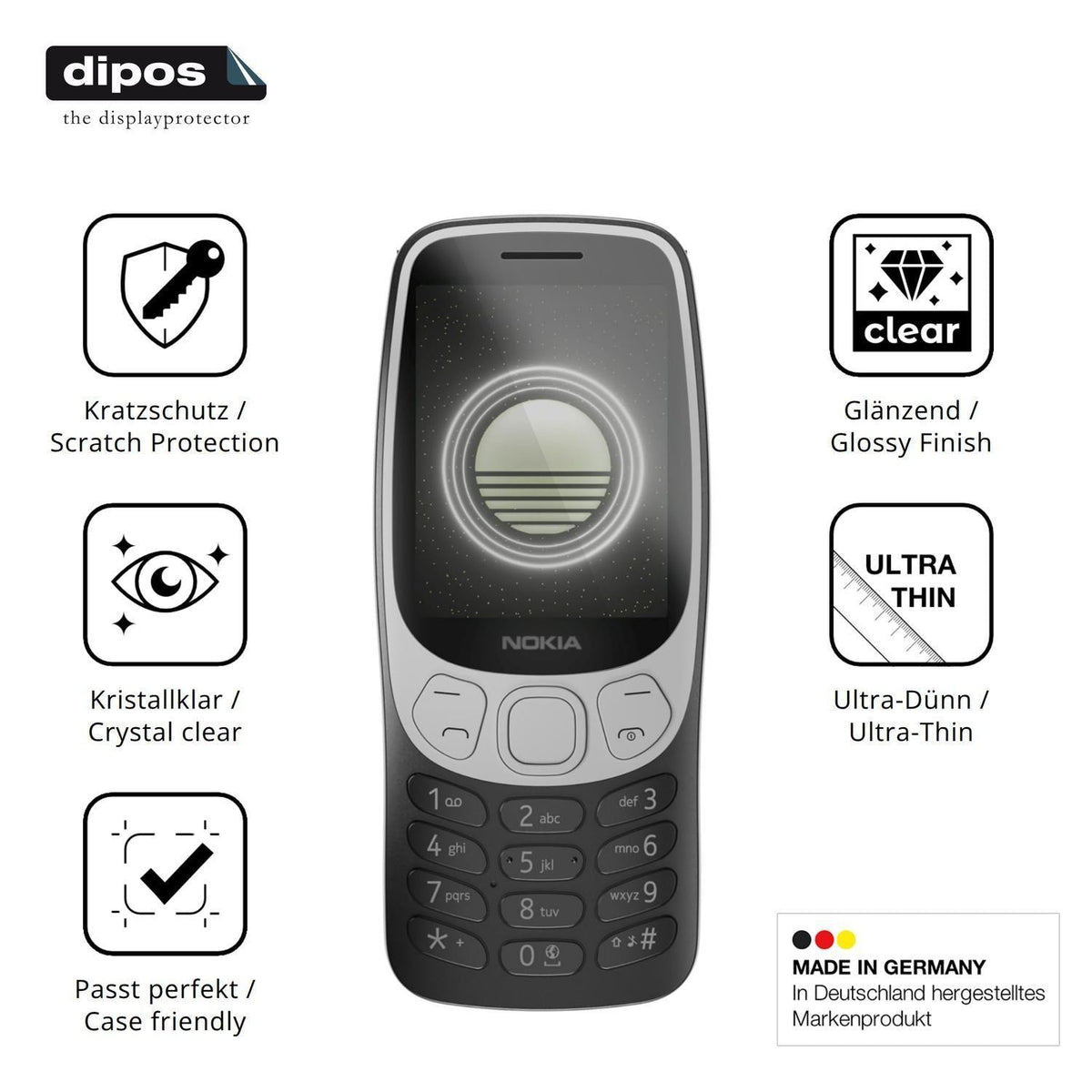 4x Schutzfolie klar für Nokia 3210 4G Display-Schu (7)