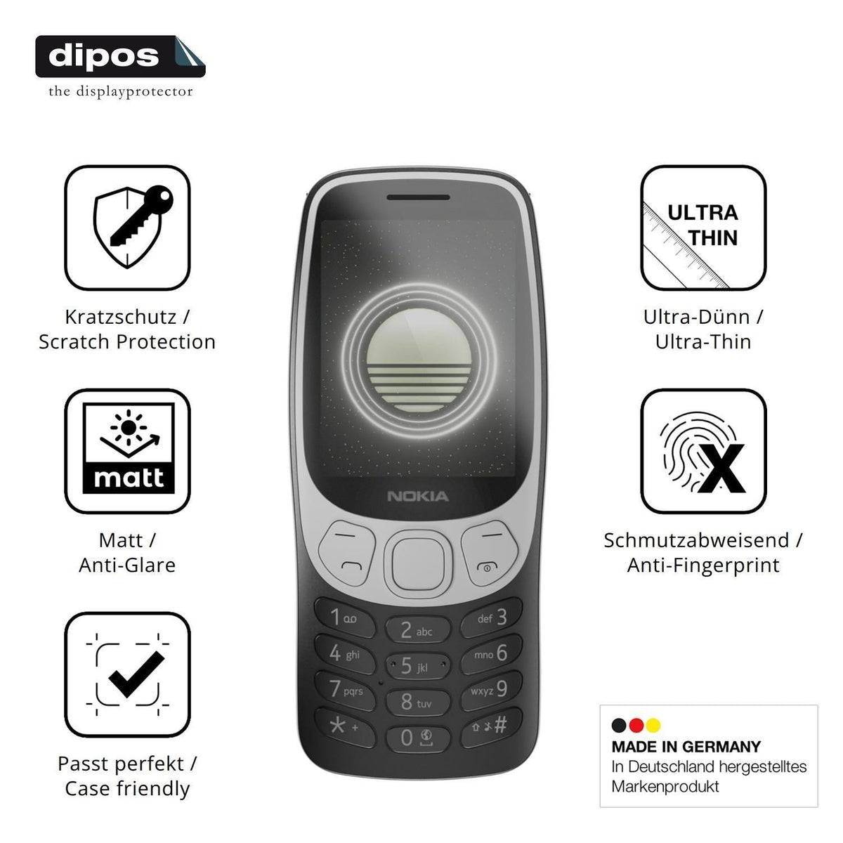 4x Schutzfolie matt für Nokia 3210 4G Display-Schu (7)