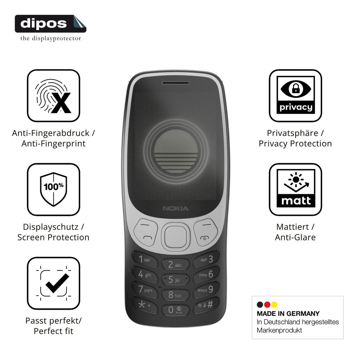 Blickschutzfolie für Nokia 3210 4G matt Schutzfoli (5)