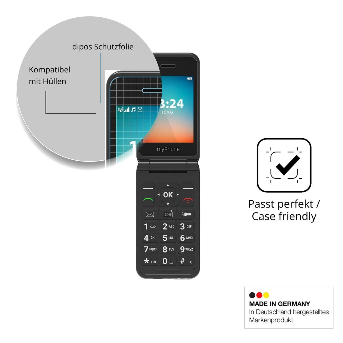 4x Schutzfolie klar für MP myPhone Flip LTE Displa (6)