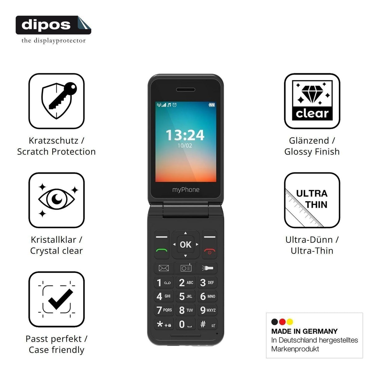 4x Schutzfolie klar für MP myPhone Flip LTE Displa (7)