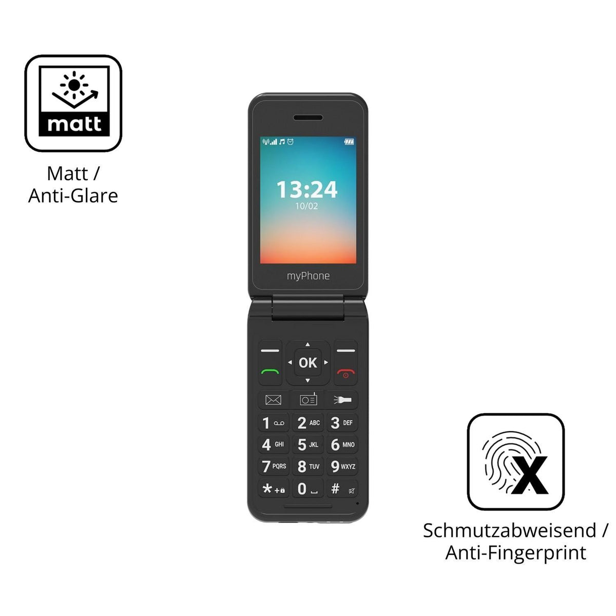 2x 9H Schutzfolie matt für MP myPhone Flip LTE Pan (5)