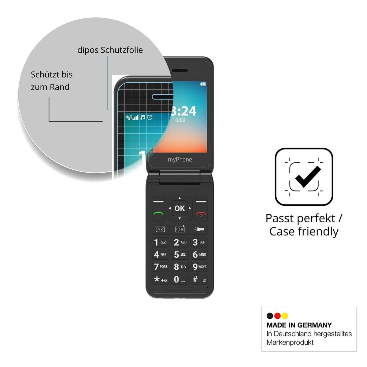 2x 9H Schutzfolie matt für MP myPhone Flip LTE Pan (6)