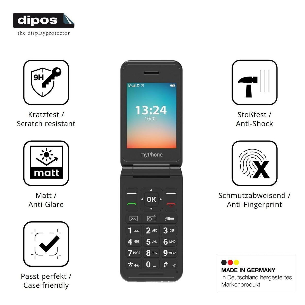 2x 9H Schutzfolie matt für MP myPhone Flip LTE Pan (7)