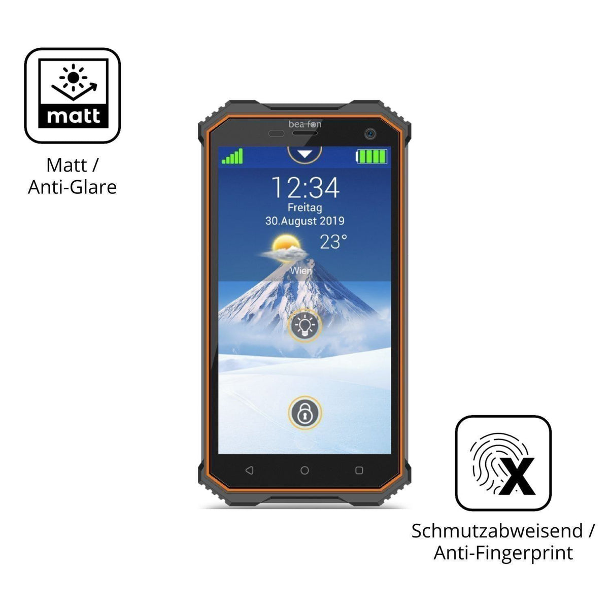 4x Schutzfolie matt für Beafon X5 Display-Schutzfo (5)