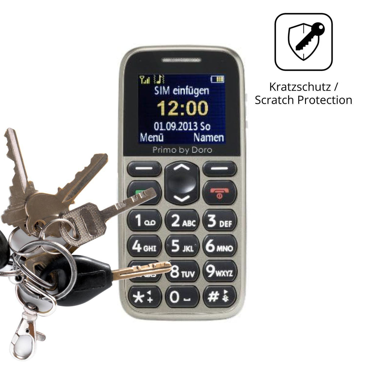 4x Schutzfolie klar für Doro Primo 215 Display-Sch (4)