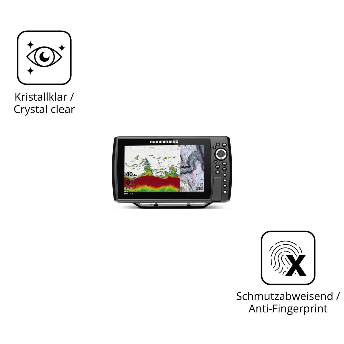 2x 9H Schutzfolie für Humminbird Helix 9 Panzerfol (5)