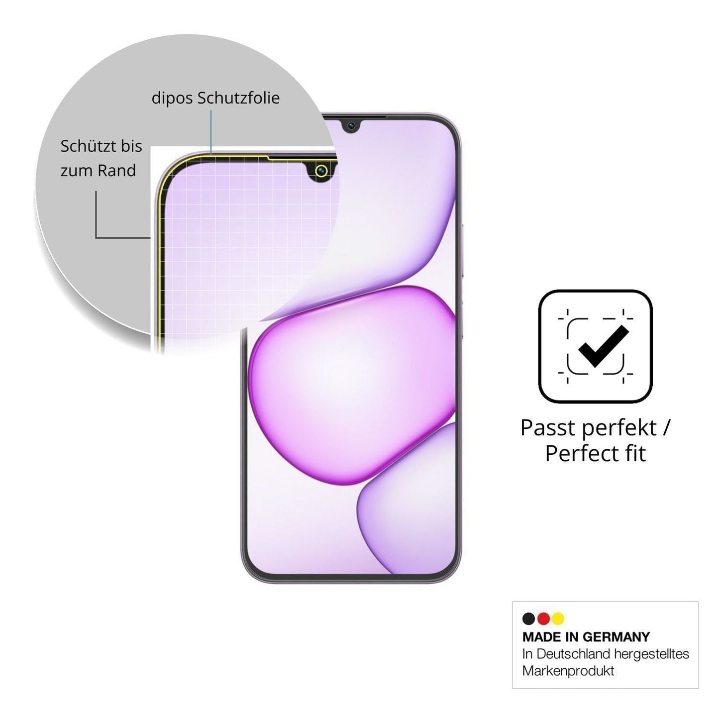 2x Full Cover Schutzfolie matt für Realme C100i (6)