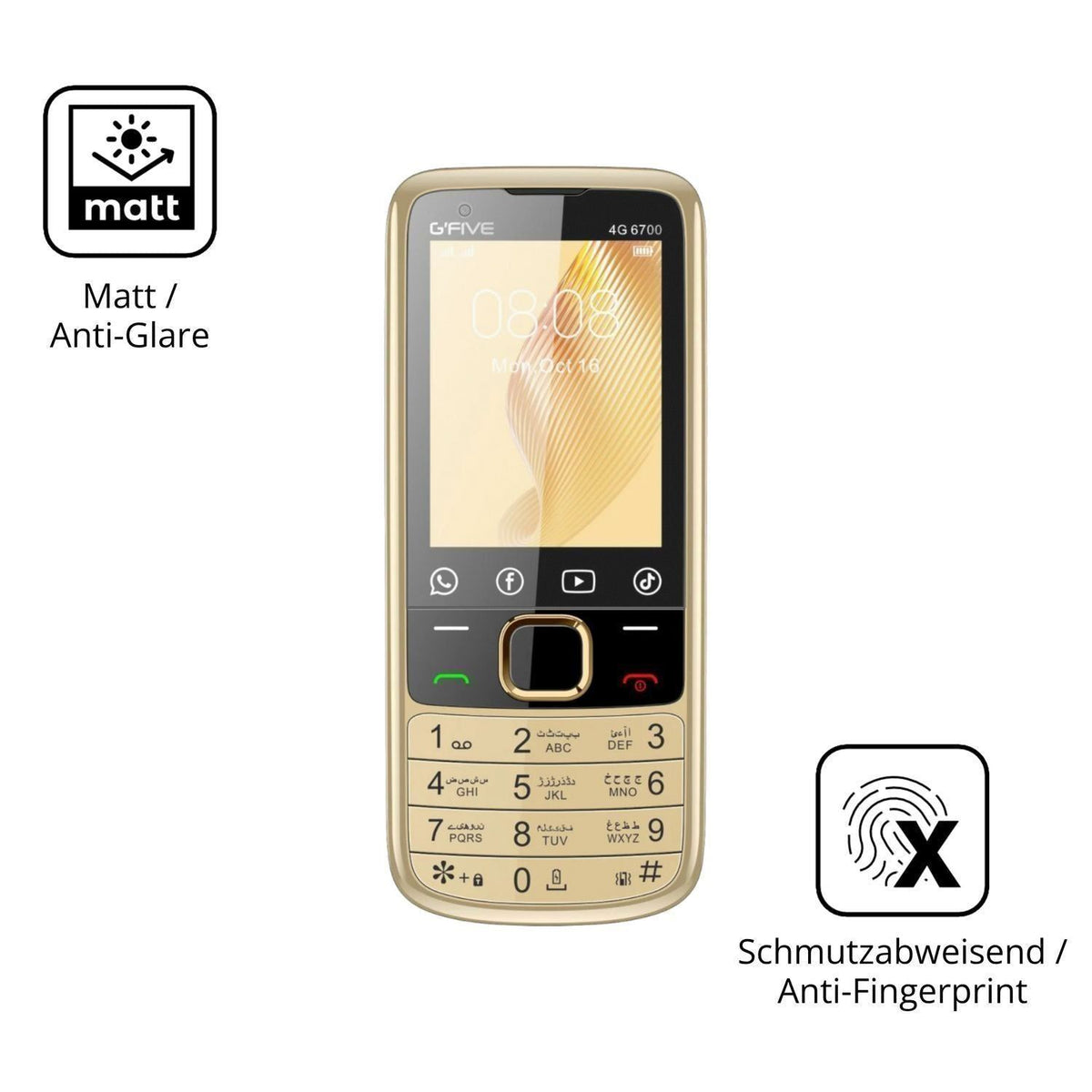 4x Schutzfolie matt für GFive 4G 6700 Display-Schu (5)