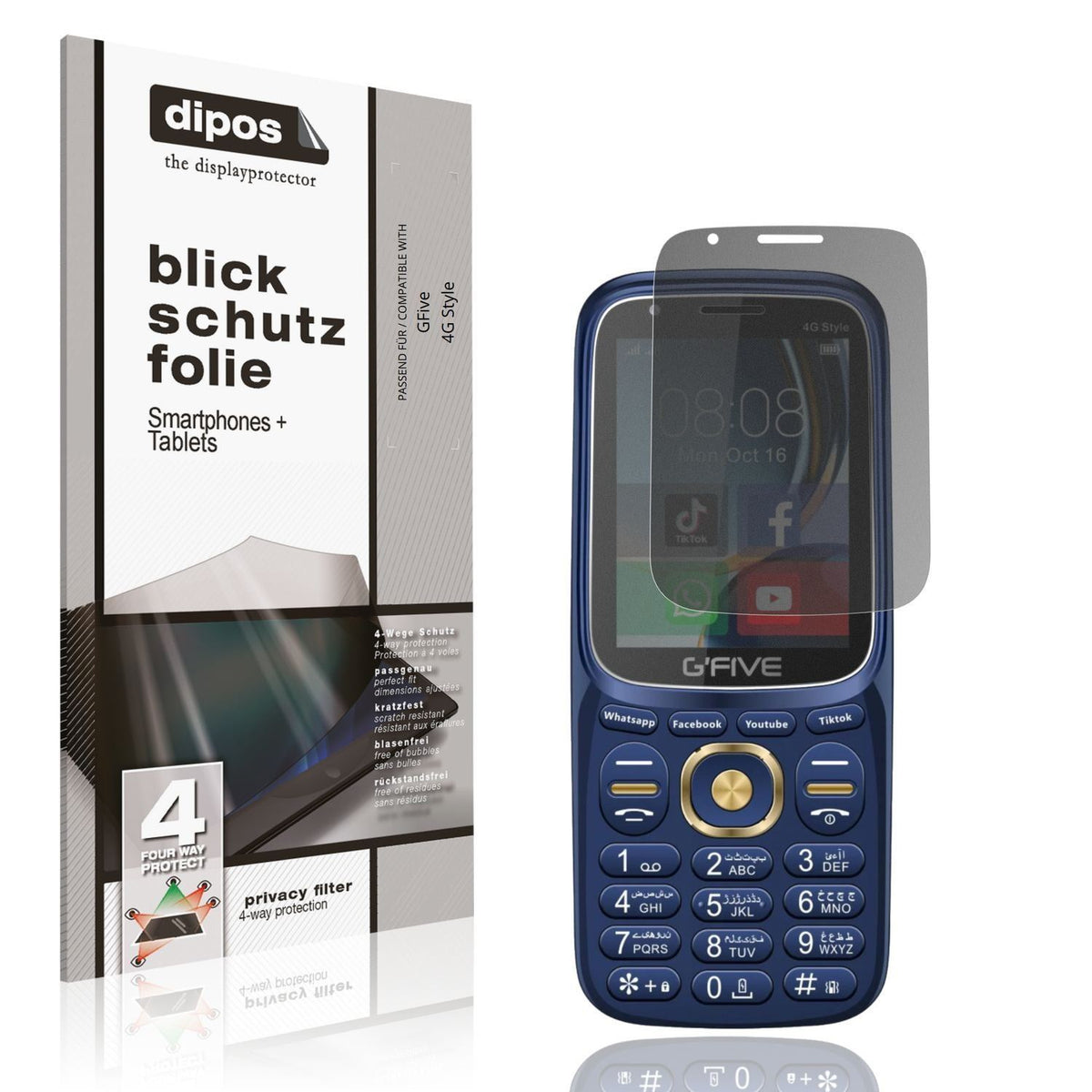 Blickschutzfolie für GFive 4G Style matt Schutzfol (1)