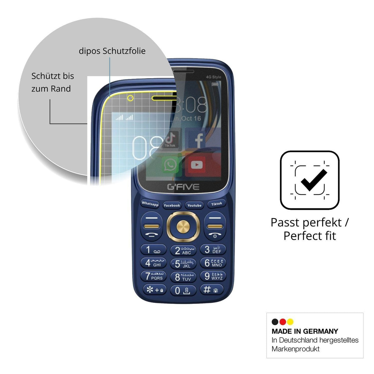 Blickschutzfolie für GFive 4G Style matt Schutzfol (4)