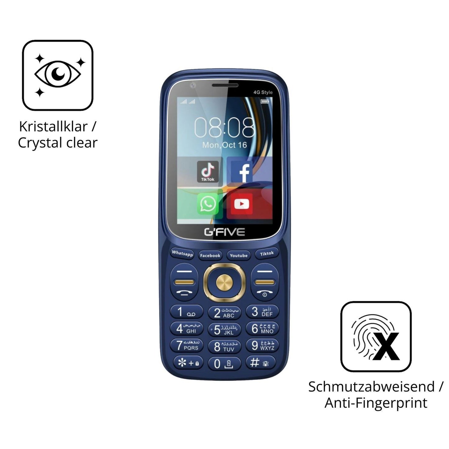 2x 9H Schutzfolie für GFive 4G Style Panzerfolie (5)