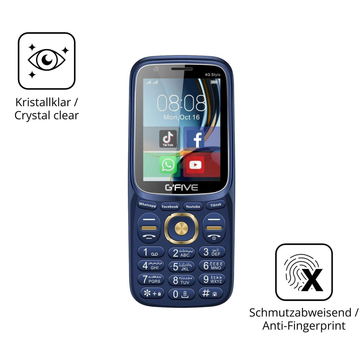 2x 9H Schutzfolie für GFive 4G Style Panzerfolie (5)