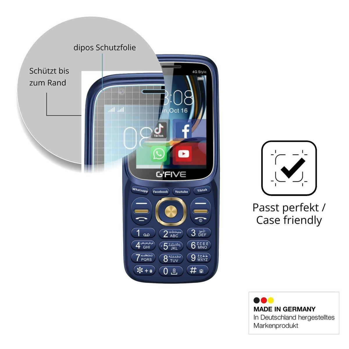 2x 9H Schutzfolie für GFive 4G Style Panzerfolie (6)