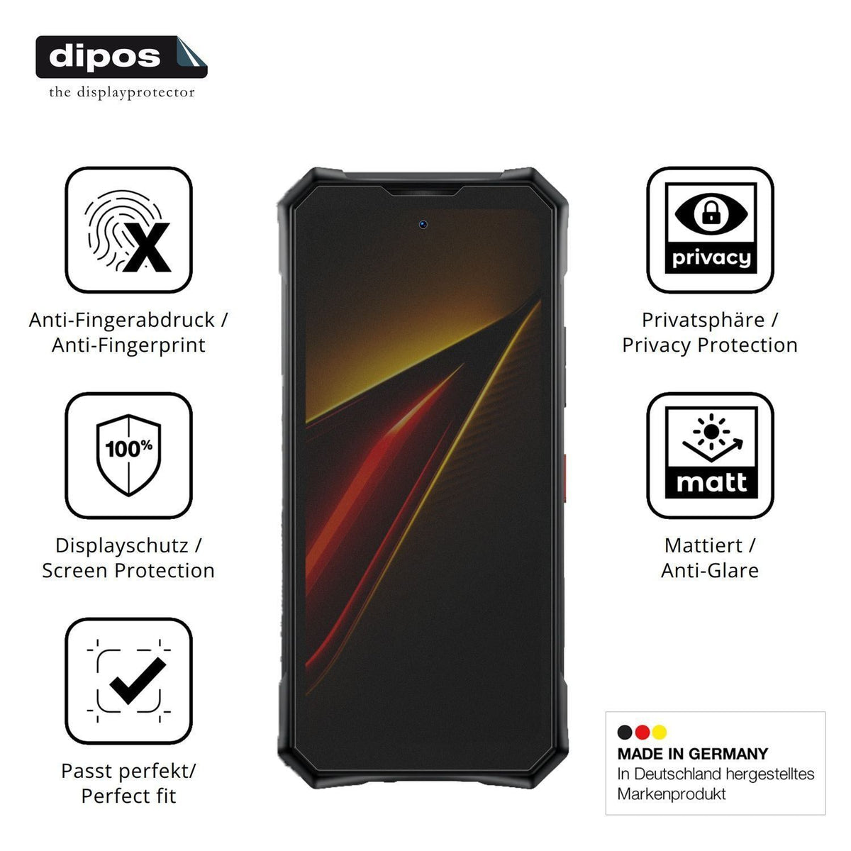 Blickschutzfolie für Doogee S300 Plus matt Schutzf (5)