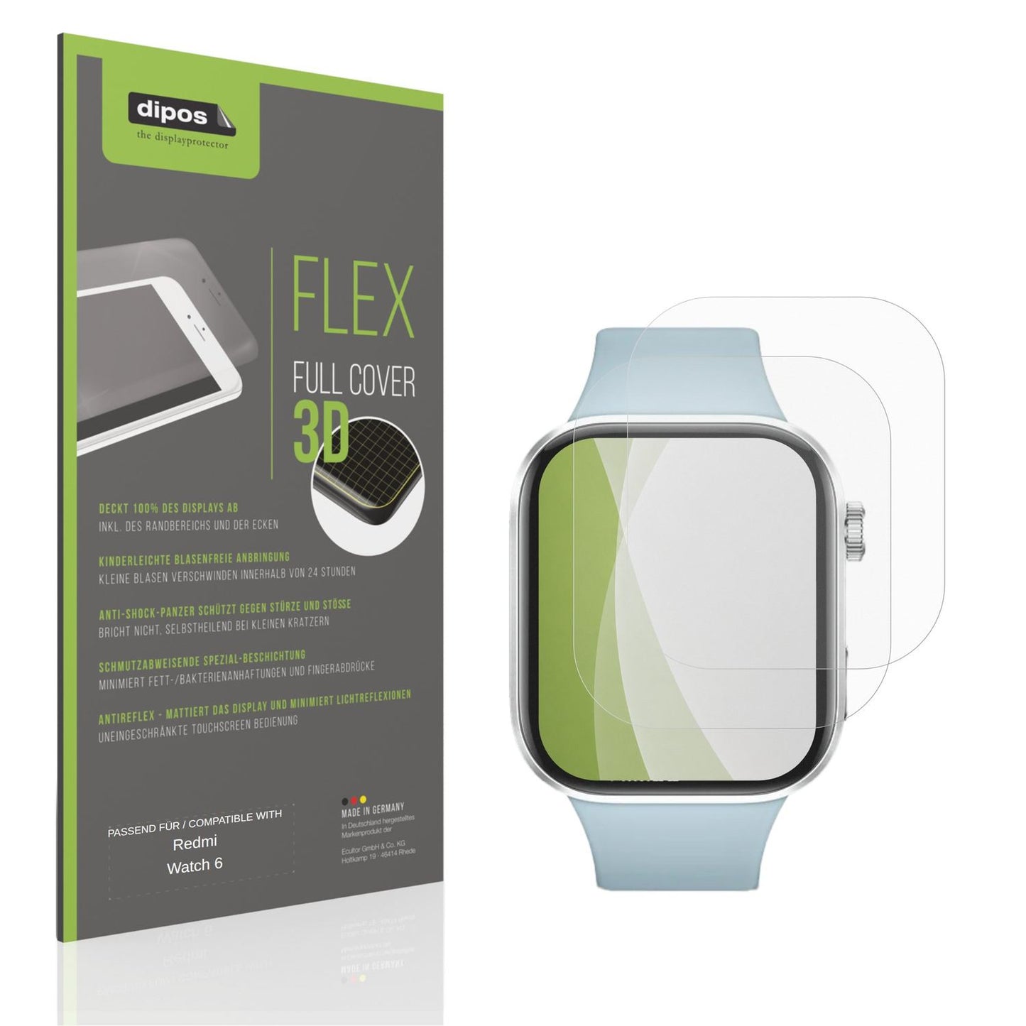 2x Full Cover Schutzfolie matt für Redmi Watch 6 (1)