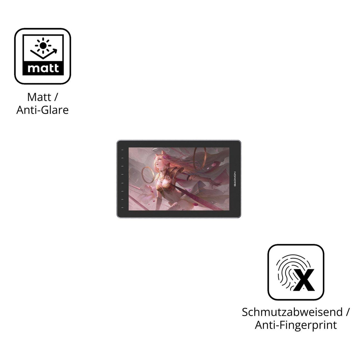 2x Schutzfolie matt für Gaomon PD1610 Display-Schu (5)