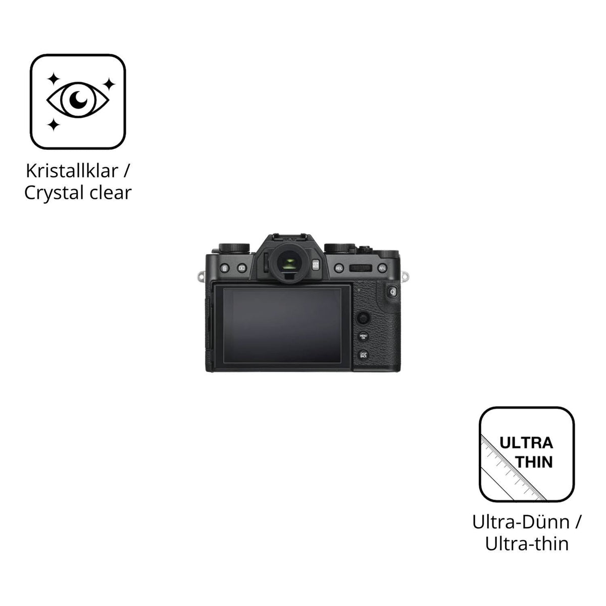 4x Schutzfolie klar für Fujifilm X-T30 III Display (5)