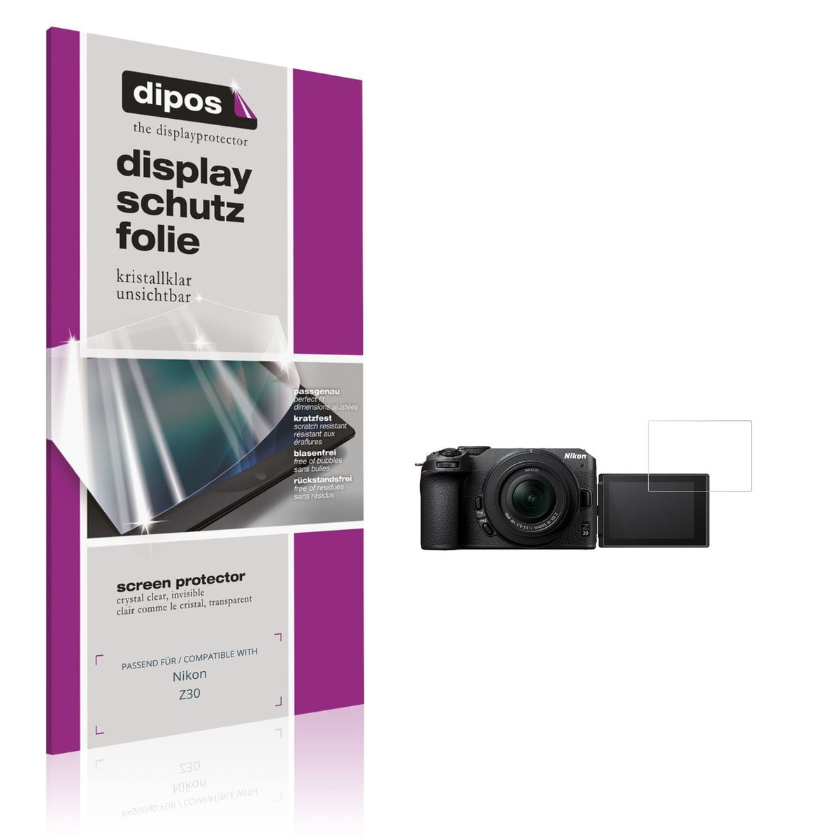 4x Schutzfolie klar für Nikon Z30 Display-Schutzfo (1)