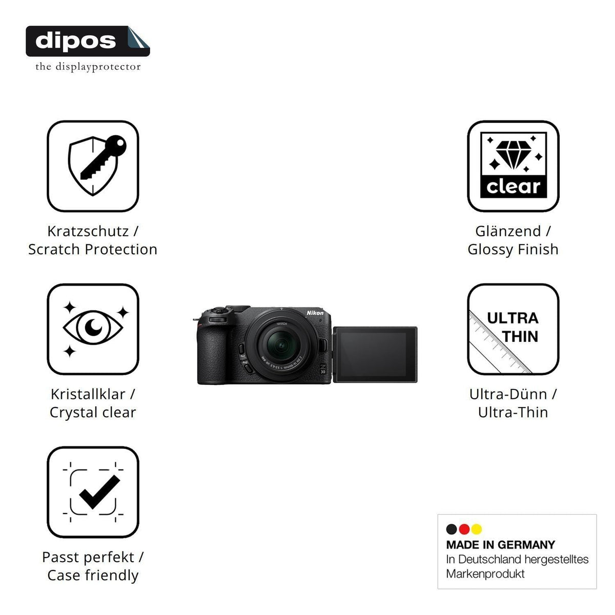 4x Schutzfolie klar für Nikon Z30 Display-Schutzfo (7)