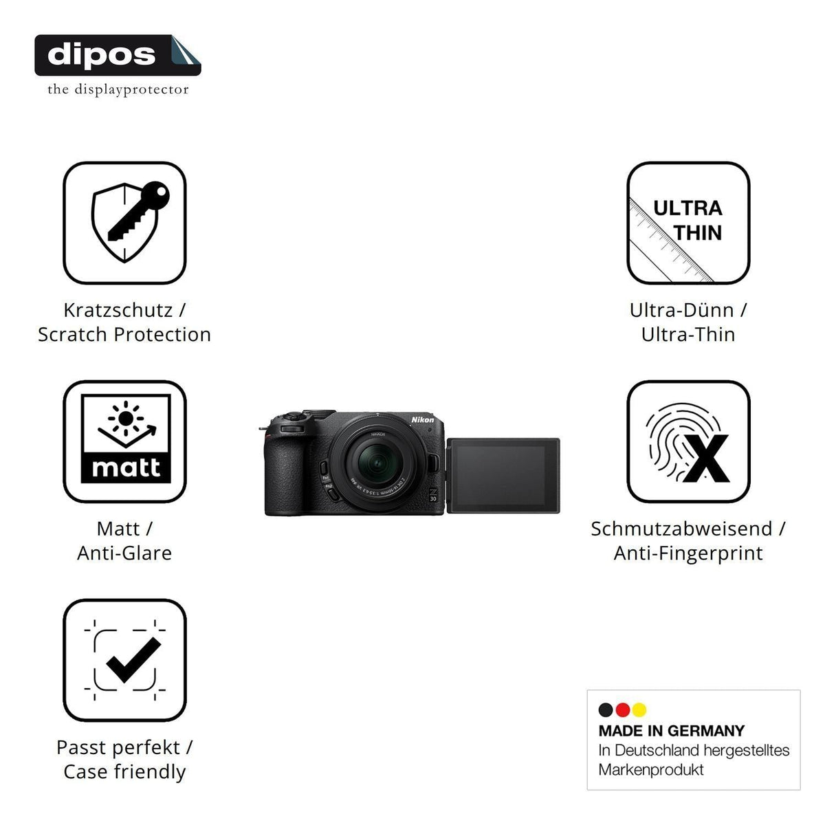 4x Schutzfolie matt für Nikon Z30 Display-Schutzfo (7)