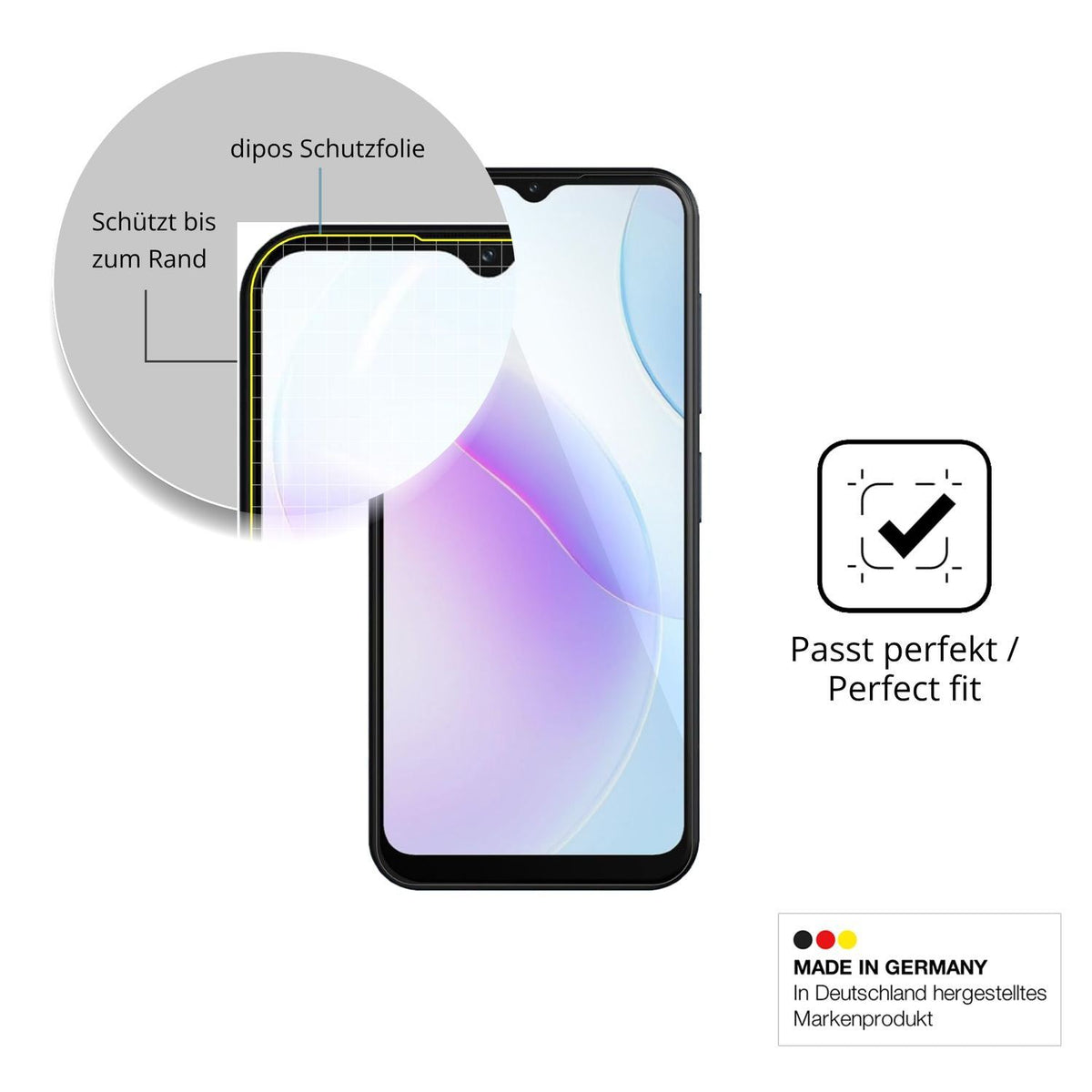 2x 3D Full Cover Schutzfolie für uleway T6501 (6)