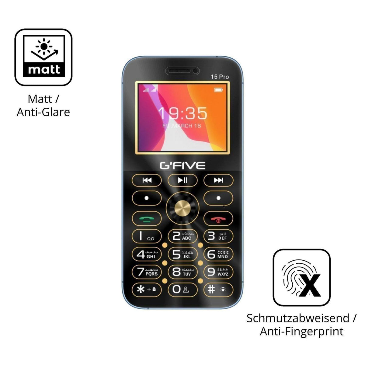 4x Schutzfolie matt für GFive 15 Pro Display-Schut (5)