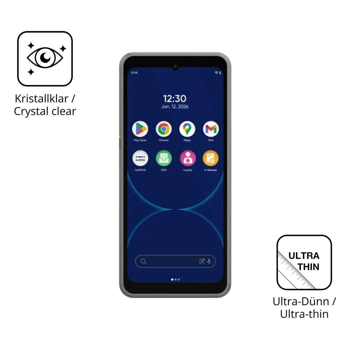 4x Schutzfolie klar für Ingenico Axium NX8 Display (5)