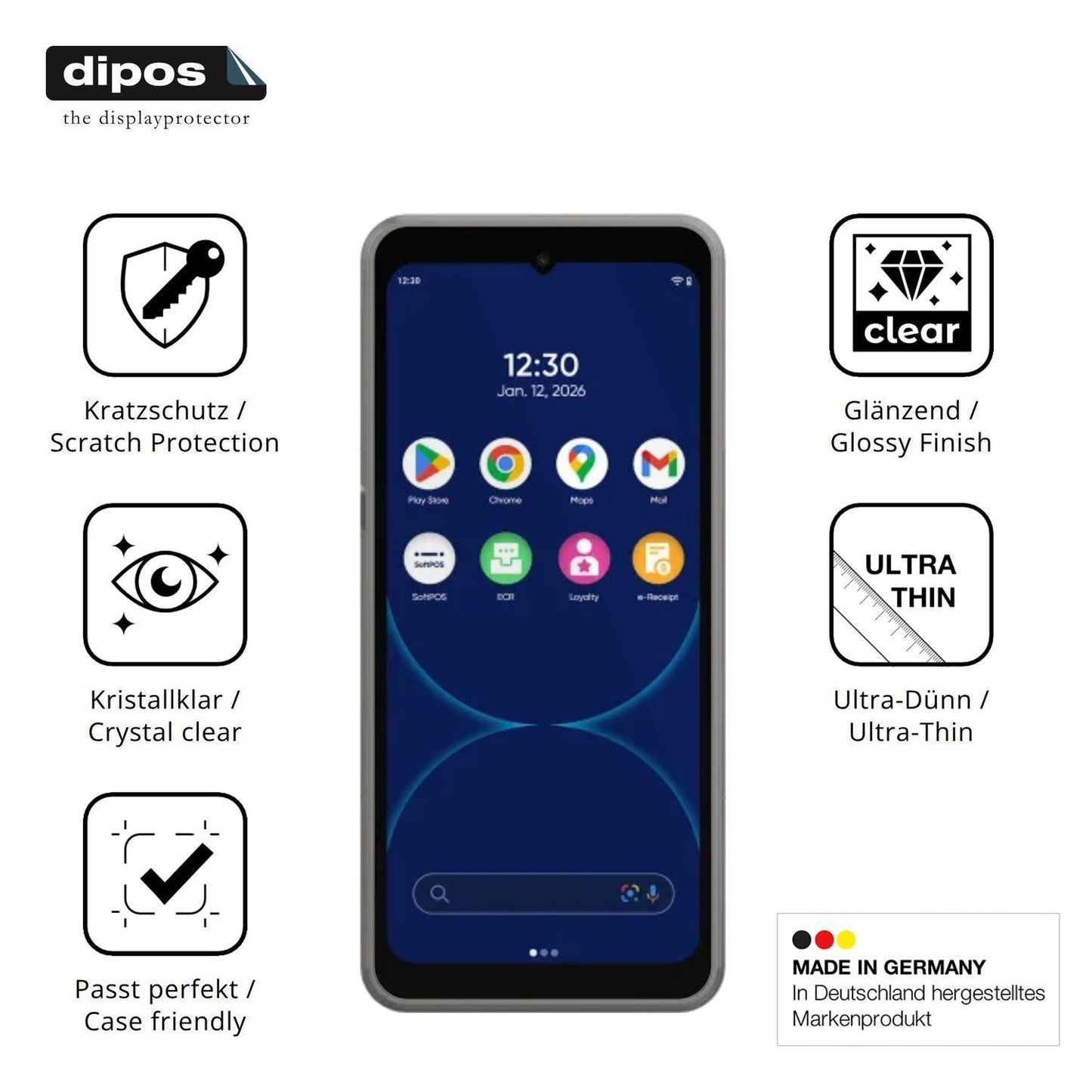 4x Schutzfolie klar für Ingenico Axium NX8 Display (7)