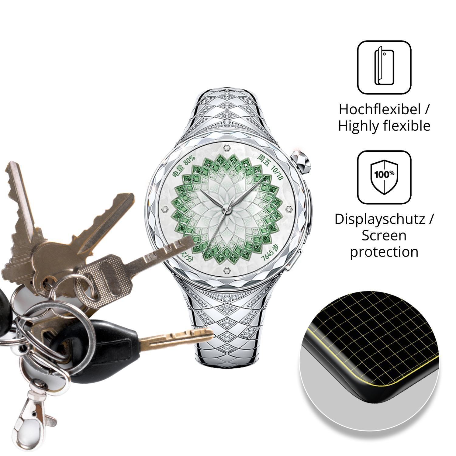2x 3D Full Cover Schutzfolie für Huawei Watch Ulti (3)
