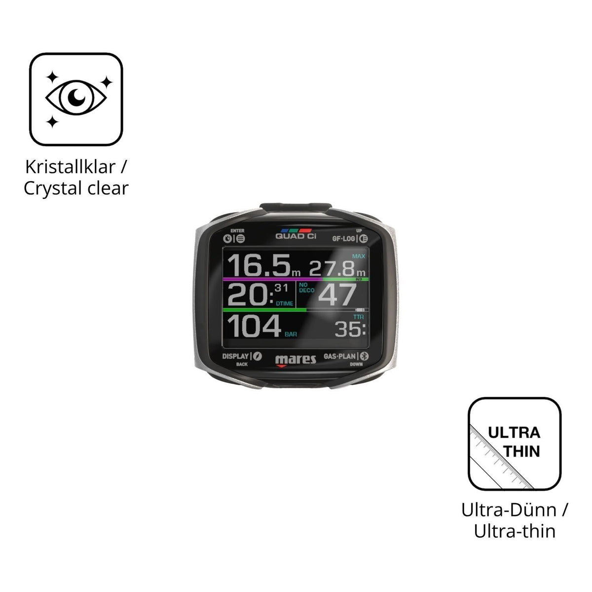 6x Schutzfolie klar für Mares Quad CI Display-Schu (5)