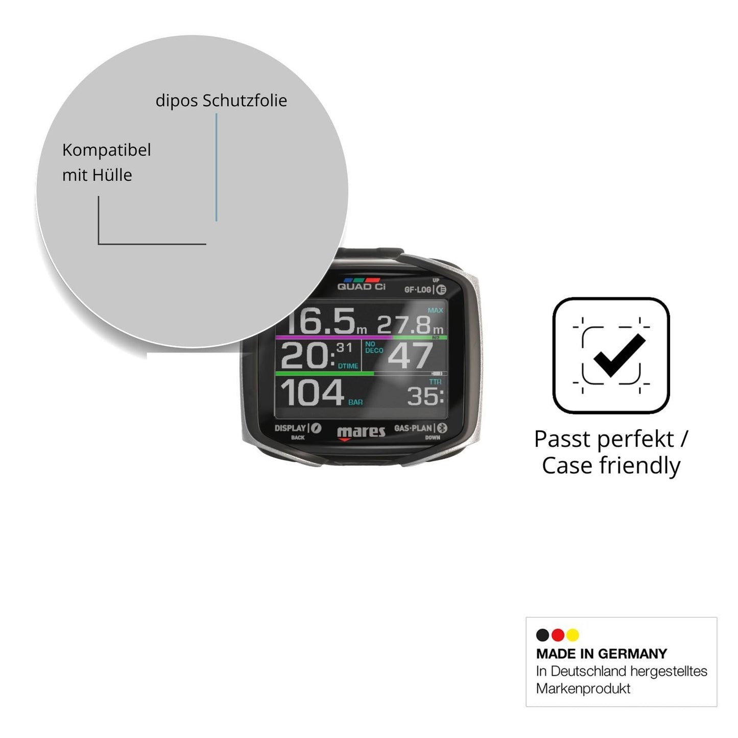 6x Schutzfolie matt für Mares Quad CI Display-Schu (6)